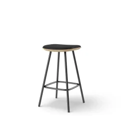 Pauline barstool 65 cm with black metal frame - Oak Clear Wax Oiled