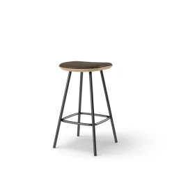Pauline barstool 65 cm with black metal frame - Oak Clear Wax Oiled