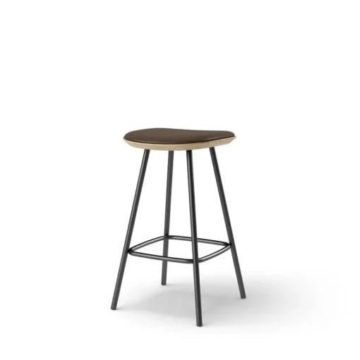 Pauline barstool 65 cm with black metal frame - Oak Clear Wax Oiled
