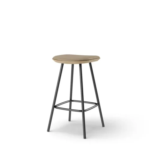 Pauline barstool 65 cm with black metal frame - Oak Clear Wax Oiled