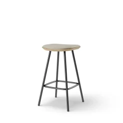 Pauline barstool 65 cm with black metal frame - Oak Clear Wax Oiled