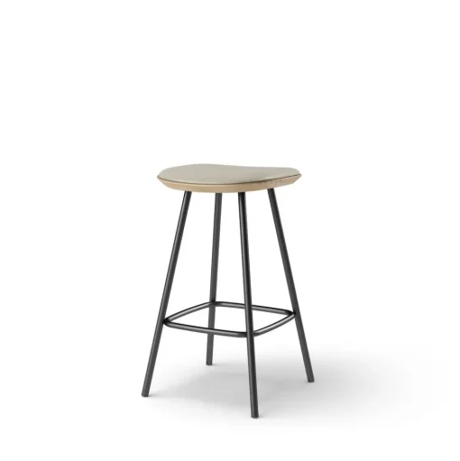 Pauline barstool 65 cm with black metal frame - Oak Clear Wax Oiled
