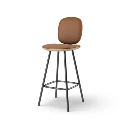 Pauline Comfort Barstool 65 cm with metal frame - Oak Clear Wax Oiled