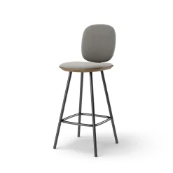 Pauline Comfort Barstool 65 cm with metal frame - Oak Smoked Oiled