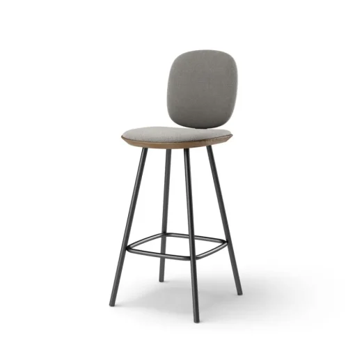 Pauline Comfort Barstool 65 cm with metal frame - Oak Smoked Oiled