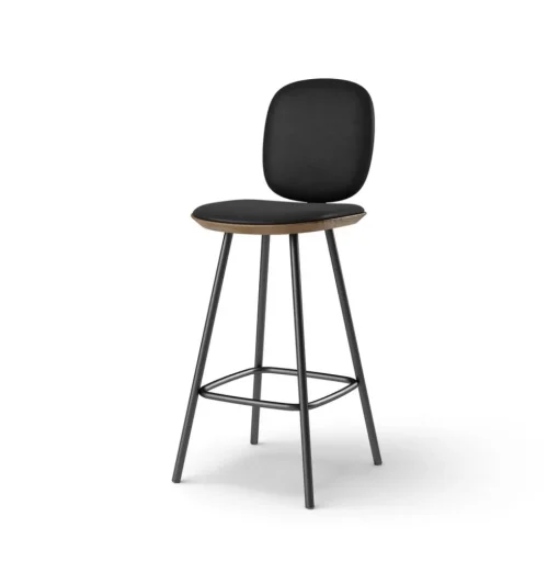 Pauline Comfort Barstool 65 cm with metal frame - Oak Smoked Oiled