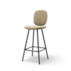 Pauline Comfort Barstool 65 cm with metal frame - Oak Smoked Oiled