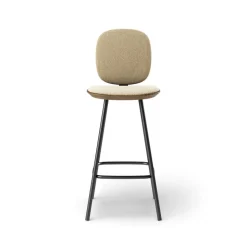 Pauline Comfort Barstool 65 cm with metal frame - Oak Smoked Oiled
