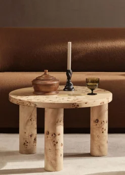 Post Coffee Table - Poplar Burl Veneer