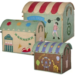 Raffia Toy Baskets - Set Of 3