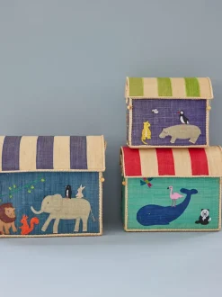 Raffia Toy Baskets - Set Of 3