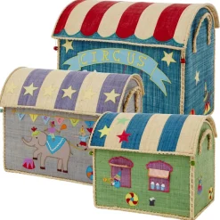 Raffia Toy Baskets - Set Of 3