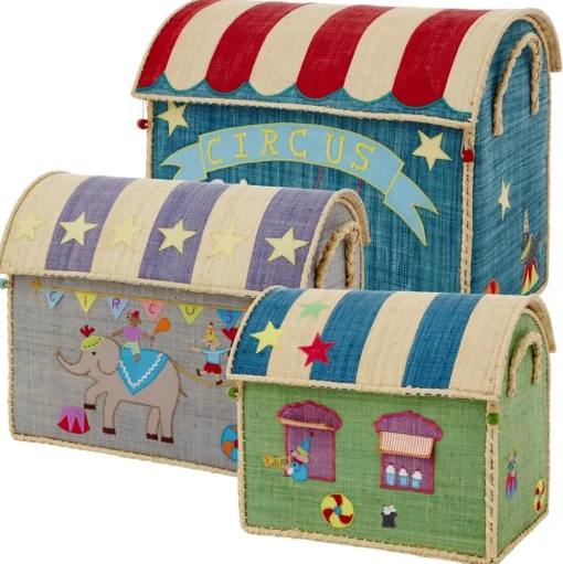 Raffia Toy Baskets - Set Of 3
