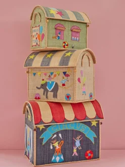 Raffia Toy Baskets - Set Of 3