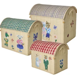Raffia Toy Baskets - Set Of 3