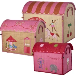 Raffia Toy Baskets - Set Of 3