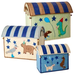 Raffia Toy Baskets - Set Of 3