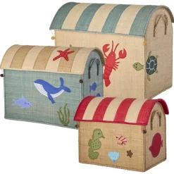 Raffia Toy Baskets - Set Of 3