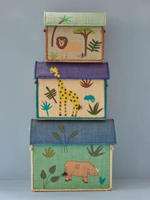 Raffia Toy Baskets - Set Of 3