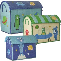 Raffia Toy Baskets - Set Of 3
