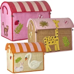 Raffia Toy Baskets - Set Of 3