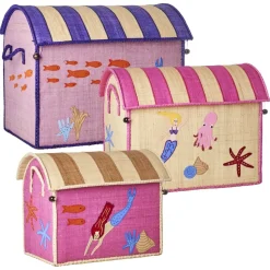 Raffia Toy Baskets - Set Of 3