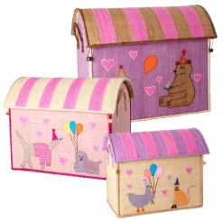 Raffia Toy Baskets - Set Of 3