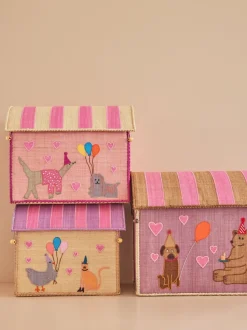 Raffia Toy Baskets - Set Of 3