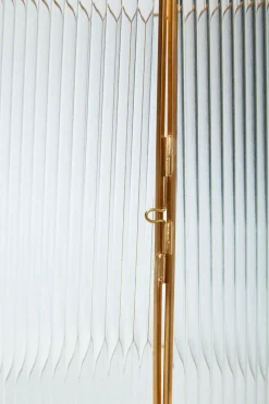 Ripple Lanterns Clear/Brass (set of 2)