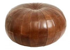 RUGBY leather pouf