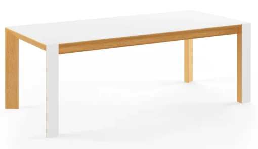 Table w. White Corian Table Top & White Corian Legs Inkl. 1 Butterfly extension leaf / GM 7700 by Nissen & Gehl