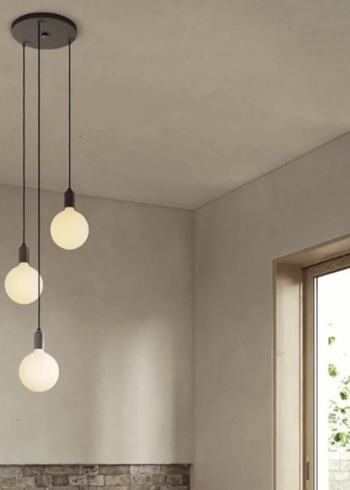 Triple Pendant Canopy - White/Black