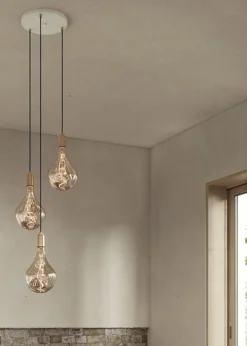 Triple Pendant Canopy - White/Black