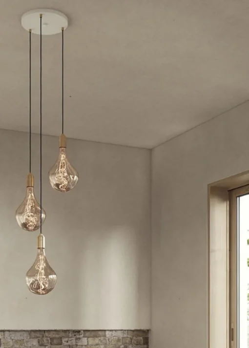 Triple Pendant Canopy - White/Black