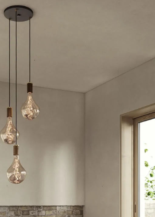 Triple Pendant Canopy - White/Black