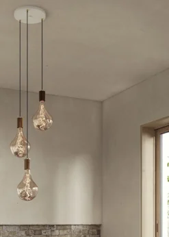 Triple Pendant Canopy - White/Black