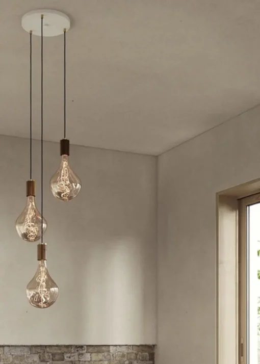 Triple Pendant Canopy - White/Black