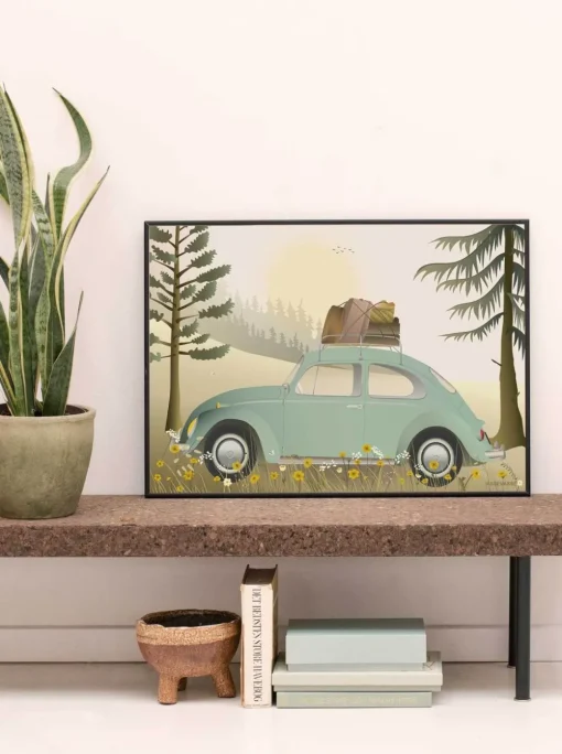 VW BEETLE GREEN - plakat