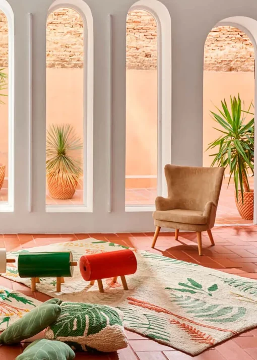Washable Rug Botanic Plants