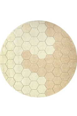 Washable rug Round Honeycomb
