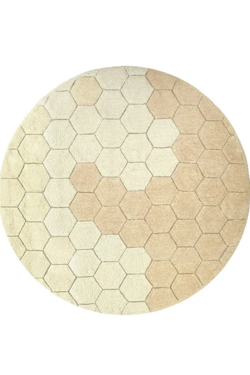 Washable rug Round Honeycomb