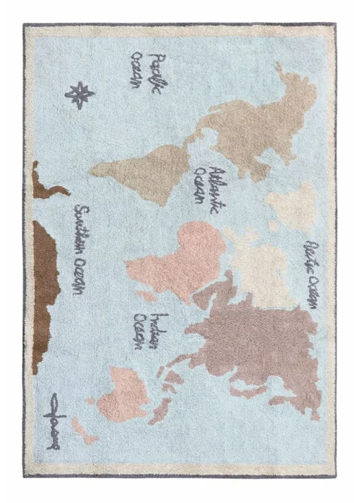Washable Rug Vintage Map