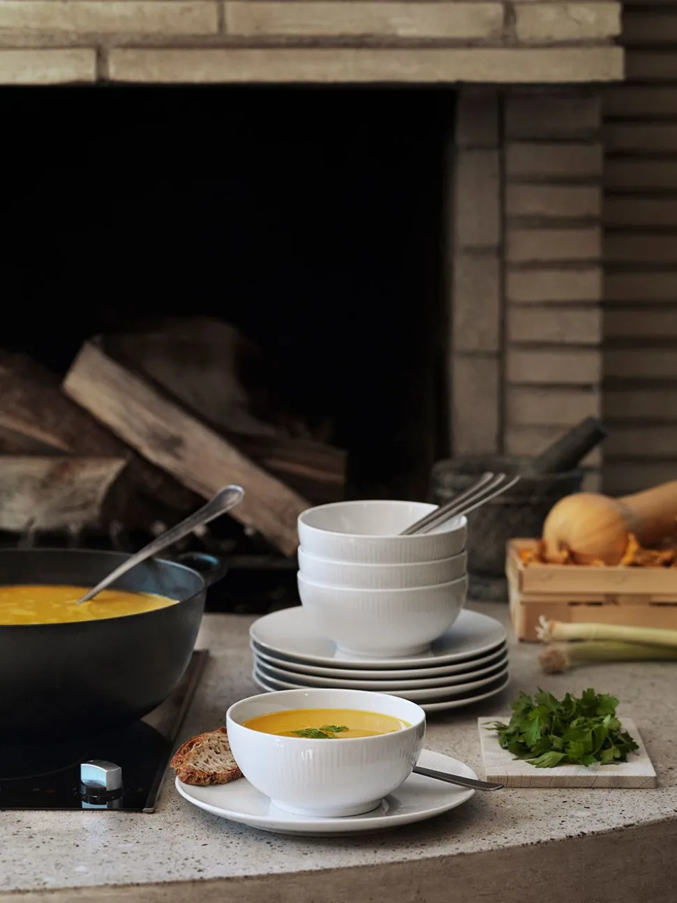 White Fluted - Plate