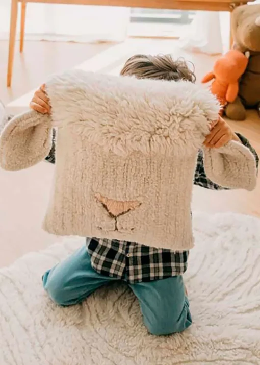 Woolable Cushion Pink Nose Sheep